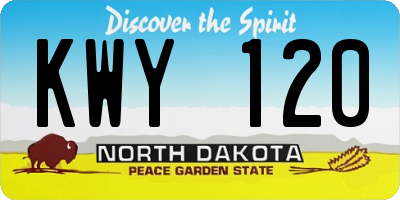 ND license plate KWY120