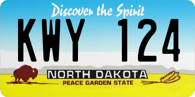 ND license plate KWY124