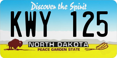 ND license plate KWY125