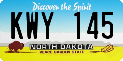 ND license plate KWY145