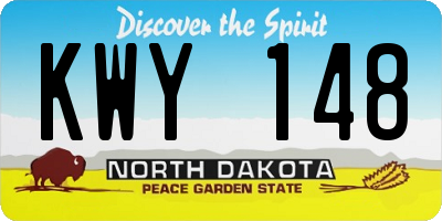 ND license plate KWY148