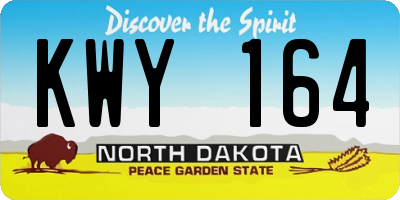 ND license plate KWY164