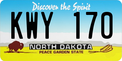 ND license plate KWY170