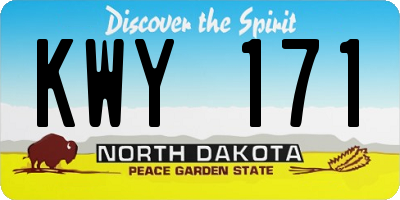 ND license plate KWY171