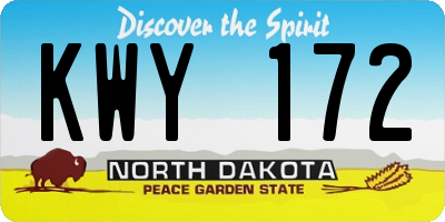 ND license plate KWY172