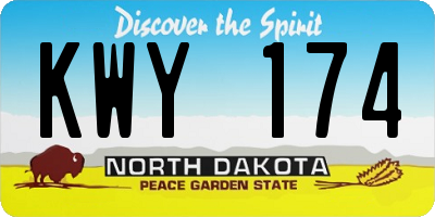 ND license plate KWY174