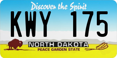 ND license plate KWY175