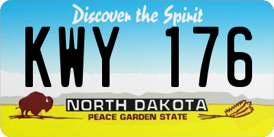 ND license plate KWY176