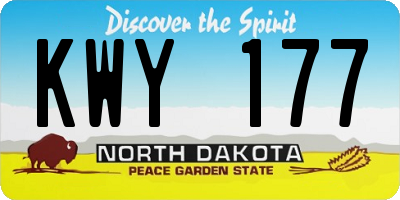 ND license plate KWY177