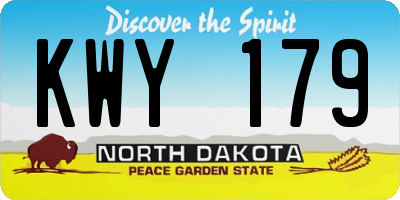 ND license plate KWY179