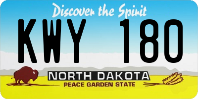 ND license plate KWY180