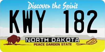 ND license plate KWY182