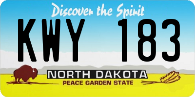 ND license plate KWY183