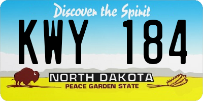 ND license plate KWY184