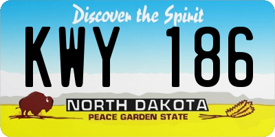 ND license plate KWY186