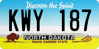 ND license plate KWY187