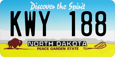 ND license plate KWY188