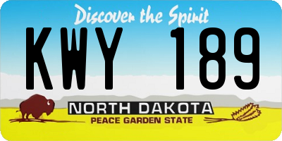 ND license plate KWY189