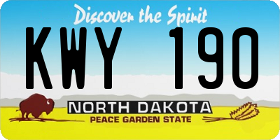 ND license plate KWY190