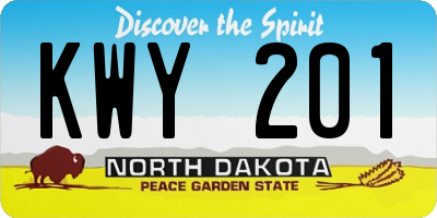ND license plate KWY201