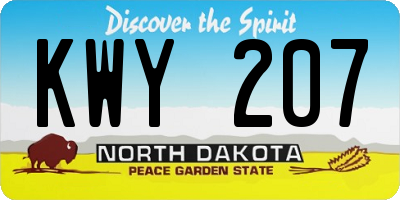 ND license plate KWY207