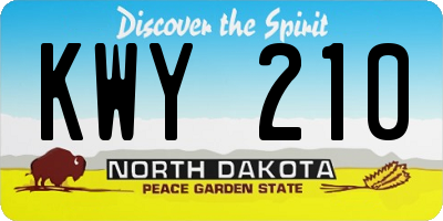 ND license plate KWY210