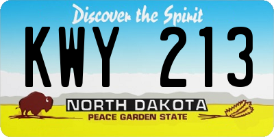 ND license plate KWY213