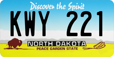 ND license plate KWY221