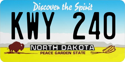 ND license plate KWY240