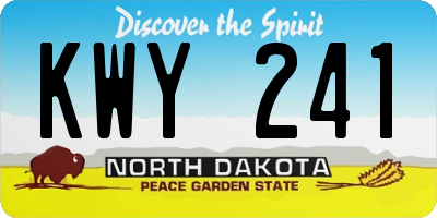 ND license plate KWY241