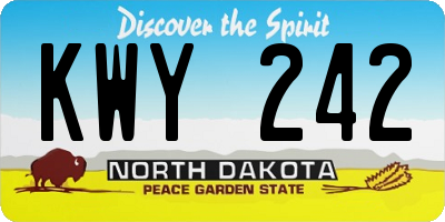 ND license plate KWY242