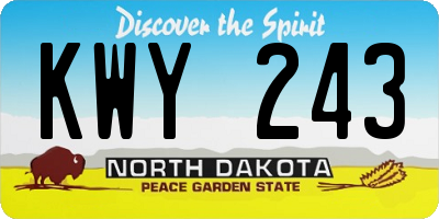 ND license plate KWY243