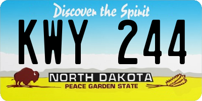 ND license plate KWY244