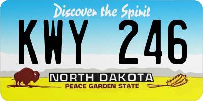 ND license plate KWY246