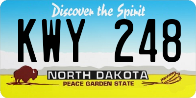 ND license plate KWY248