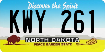 ND license plate KWY261