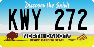 ND license plate KWY272