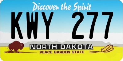 ND license plate KWY277