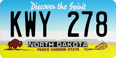 ND license plate KWY278