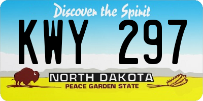 ND license plate KWY297