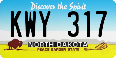 ND license plate KWY317