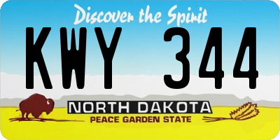ND license plate KWY344