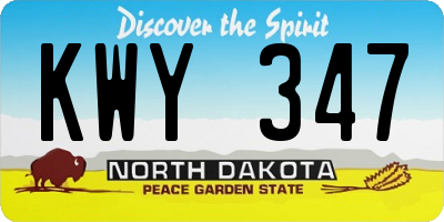 ND license plate KWY347