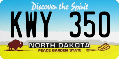 ND license plate KWY350