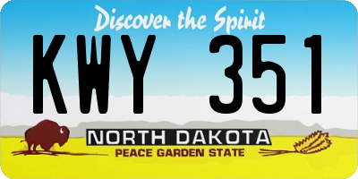 ND license plate KWY351