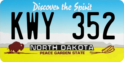 ND license plate KWY352