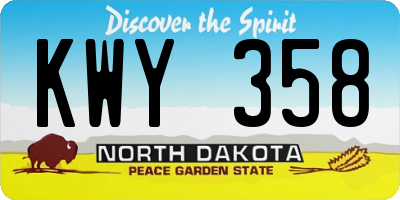 ND license plate KWY358