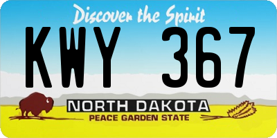 ND license plate KWY367