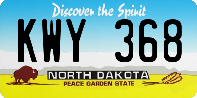 ND license plate KWY368