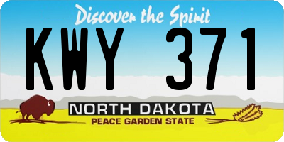 ND license plate KWY371